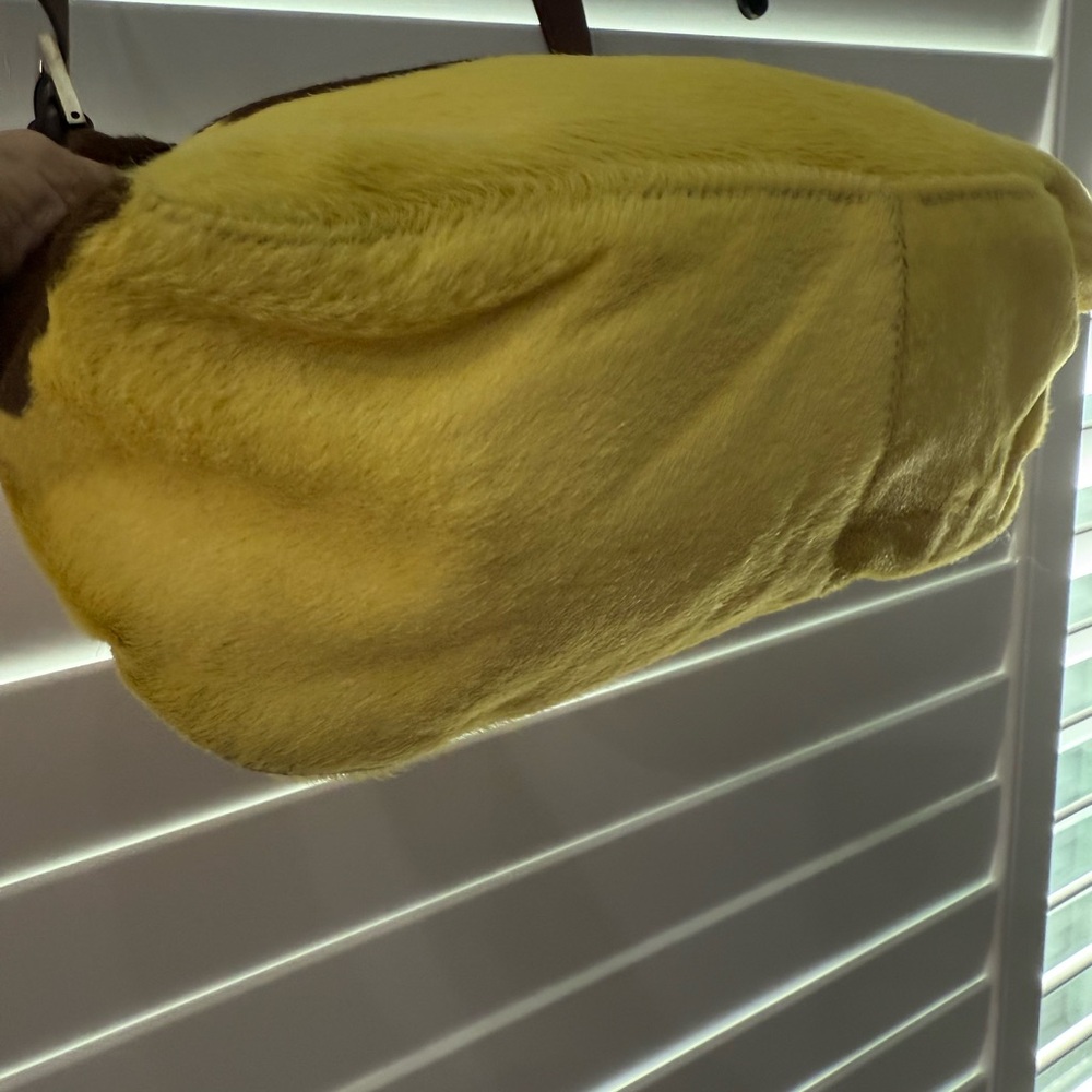 FENDI VINTAGE Pony Hair Mama Bag Brown/Yellow Women's Bag - Picture 11 of 13